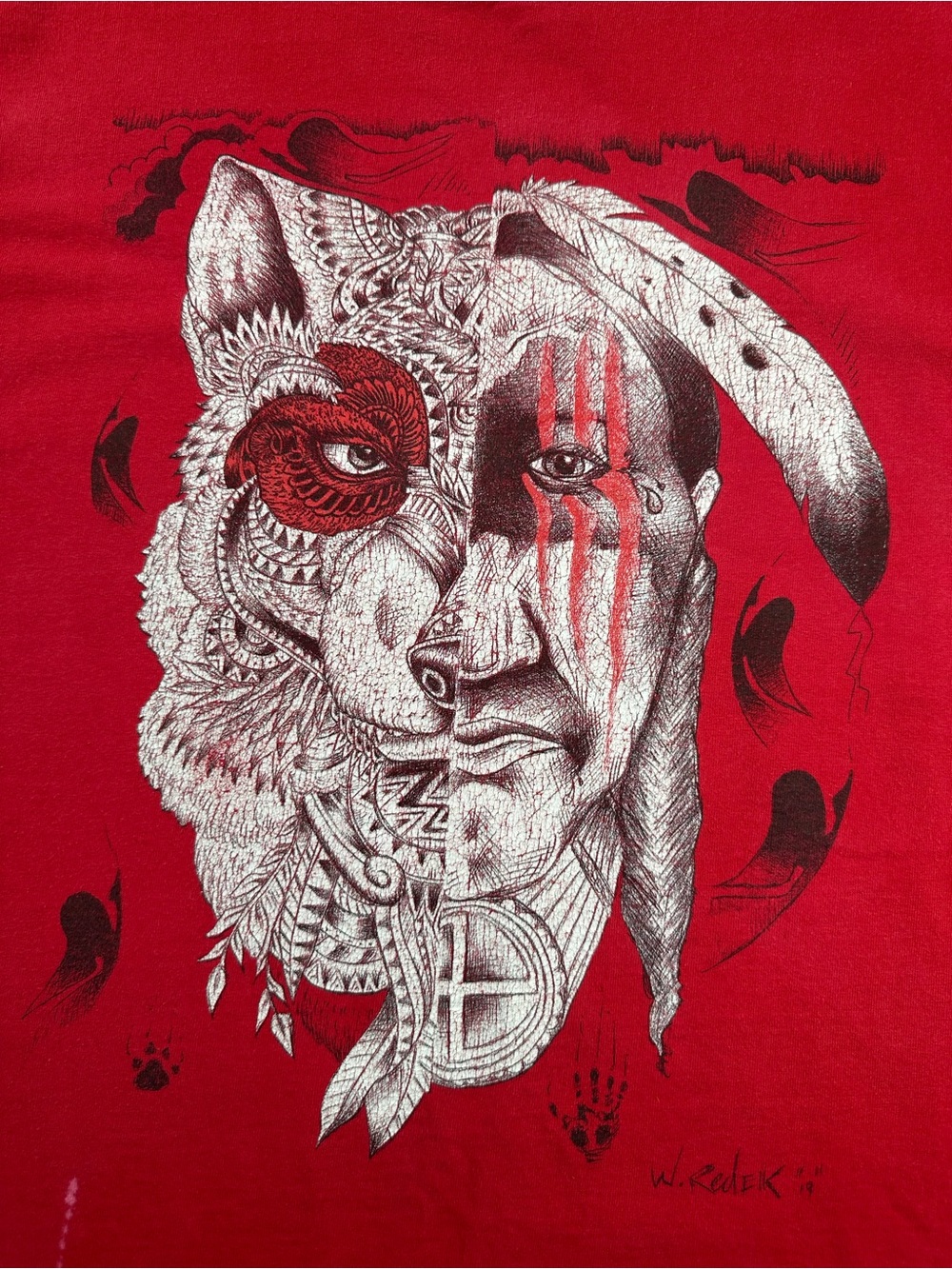 Vintage Comanche Nation Prevention & Recovery T Shirt Mens XL Red Native America